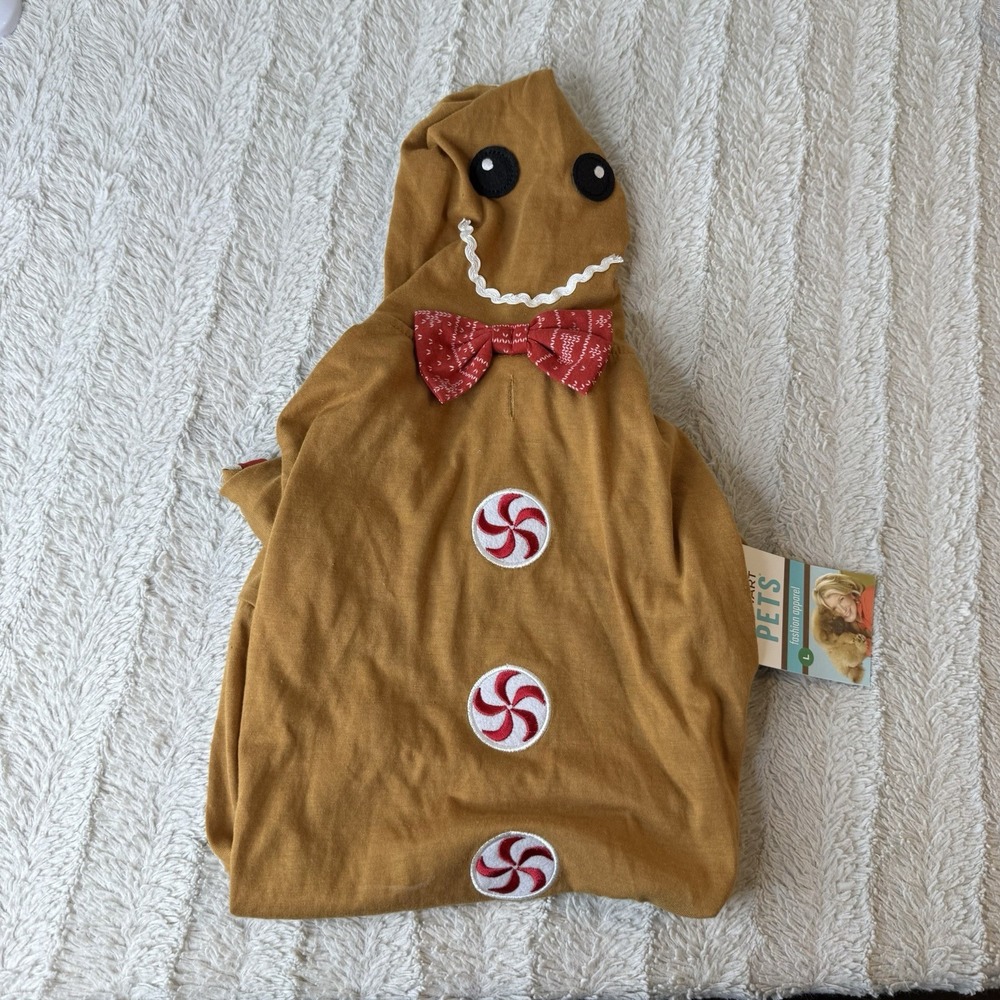 Martha Stewart Gingerbread Dog Costume - Brown and Red